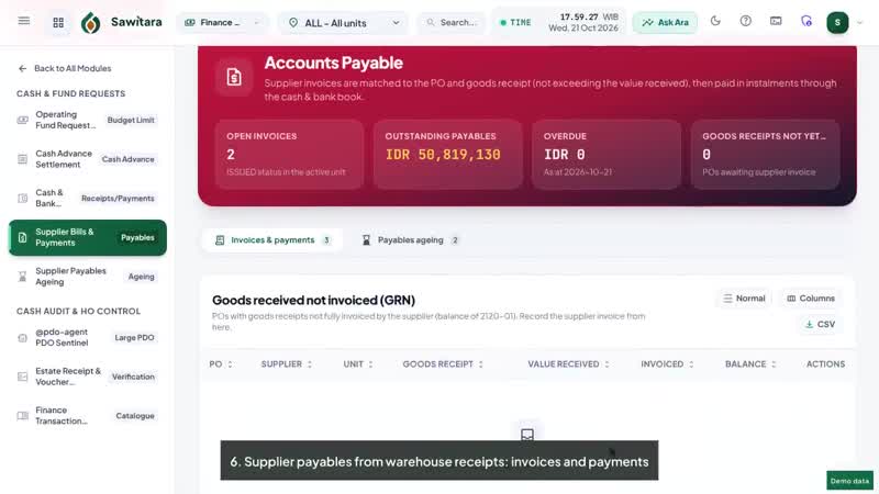 Still from the video tutorial Sawitara Finance · Finance & Estate Cash